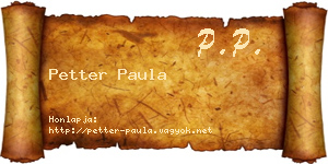 Petter Paula névjegykártya